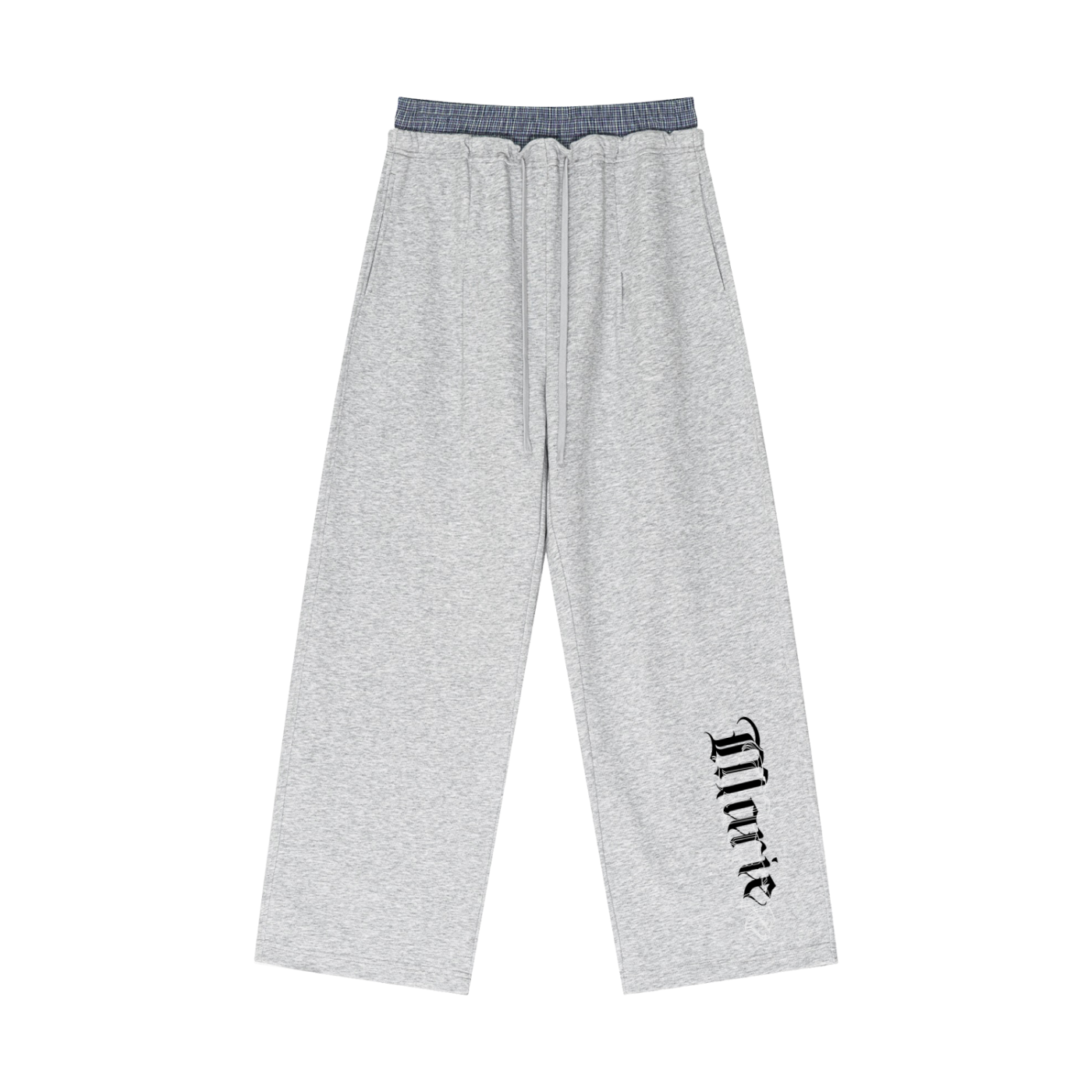 Plaid Contrast Waist Pants