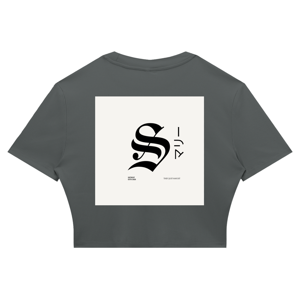 Women's Slim Ribbed Crop T-Shirt
