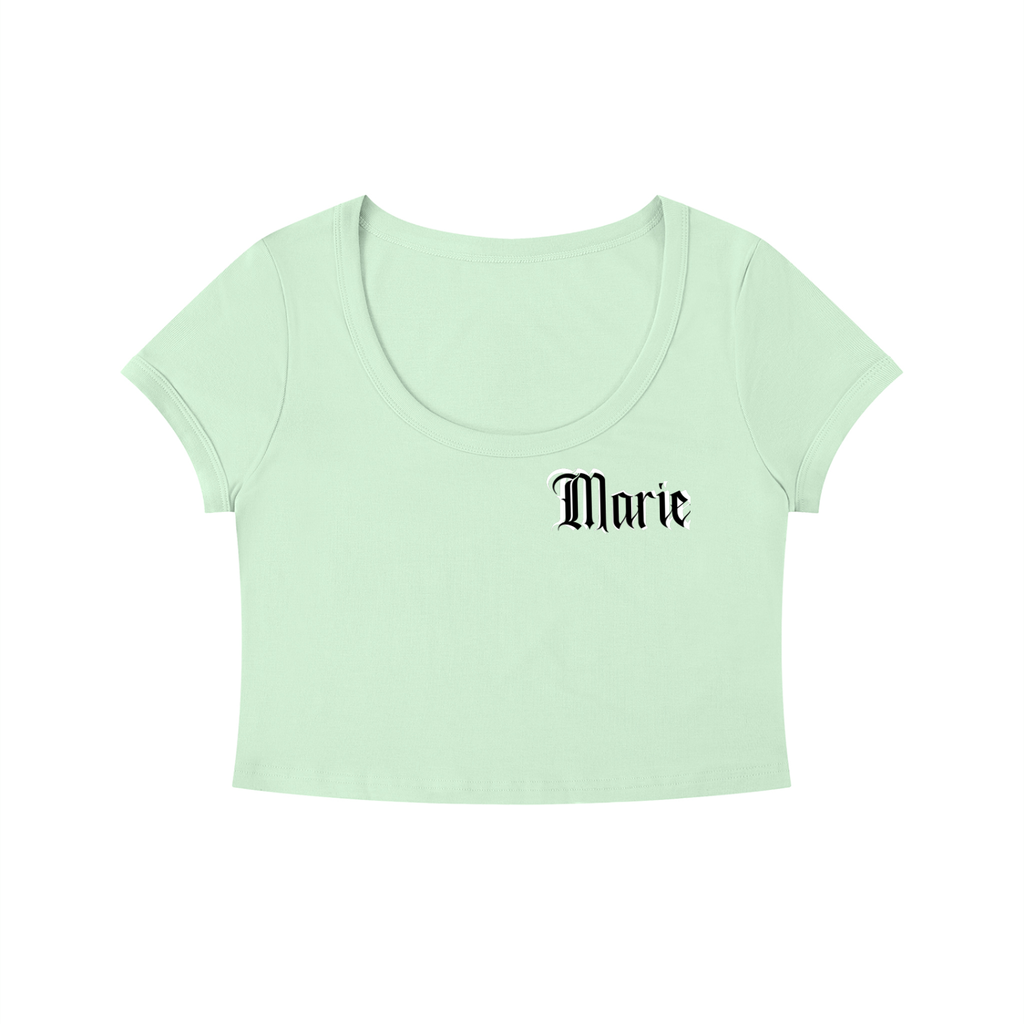 Women's Solid Color Slim Crop T-Shirt