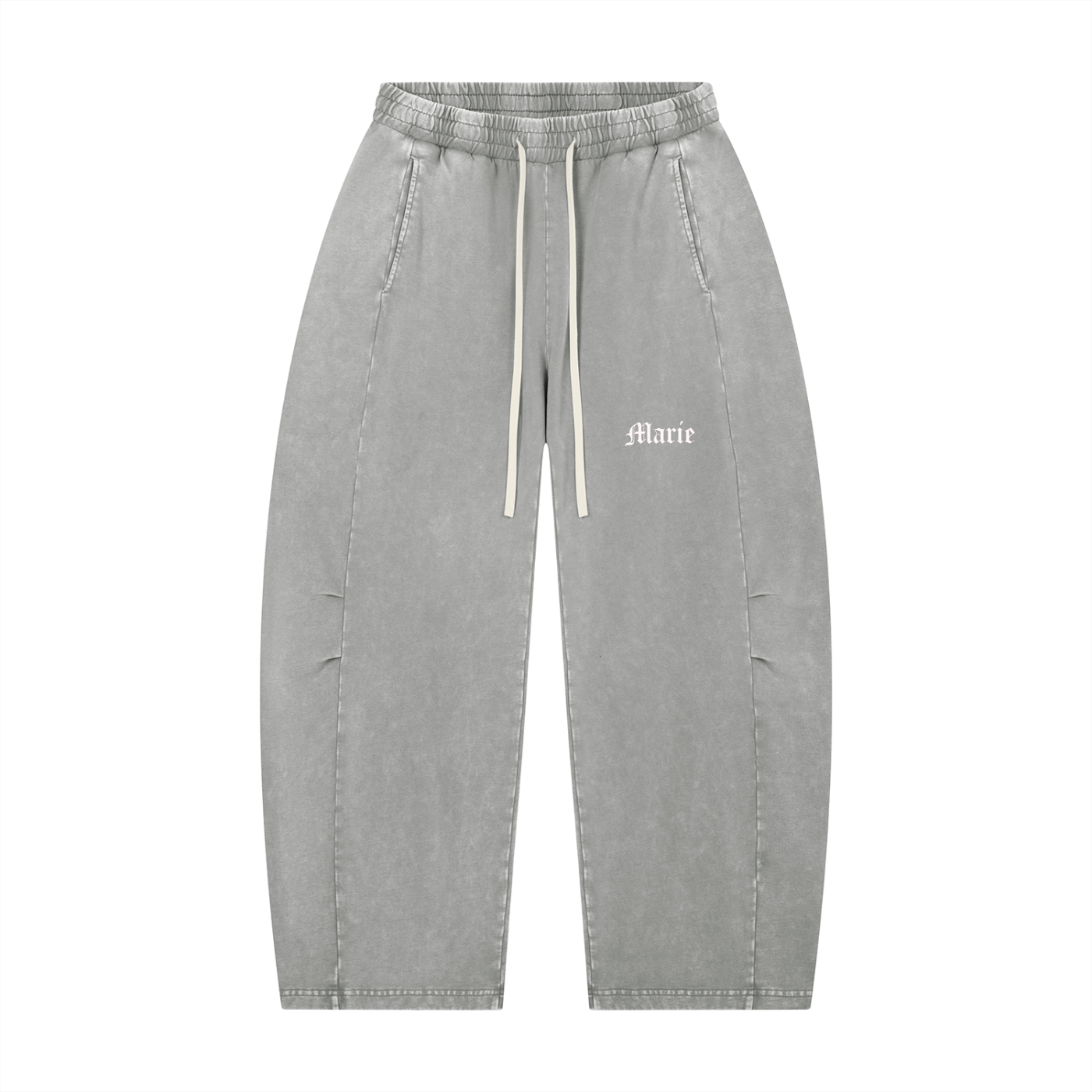 Unisex Mineral Wash Barrel Leg Pants