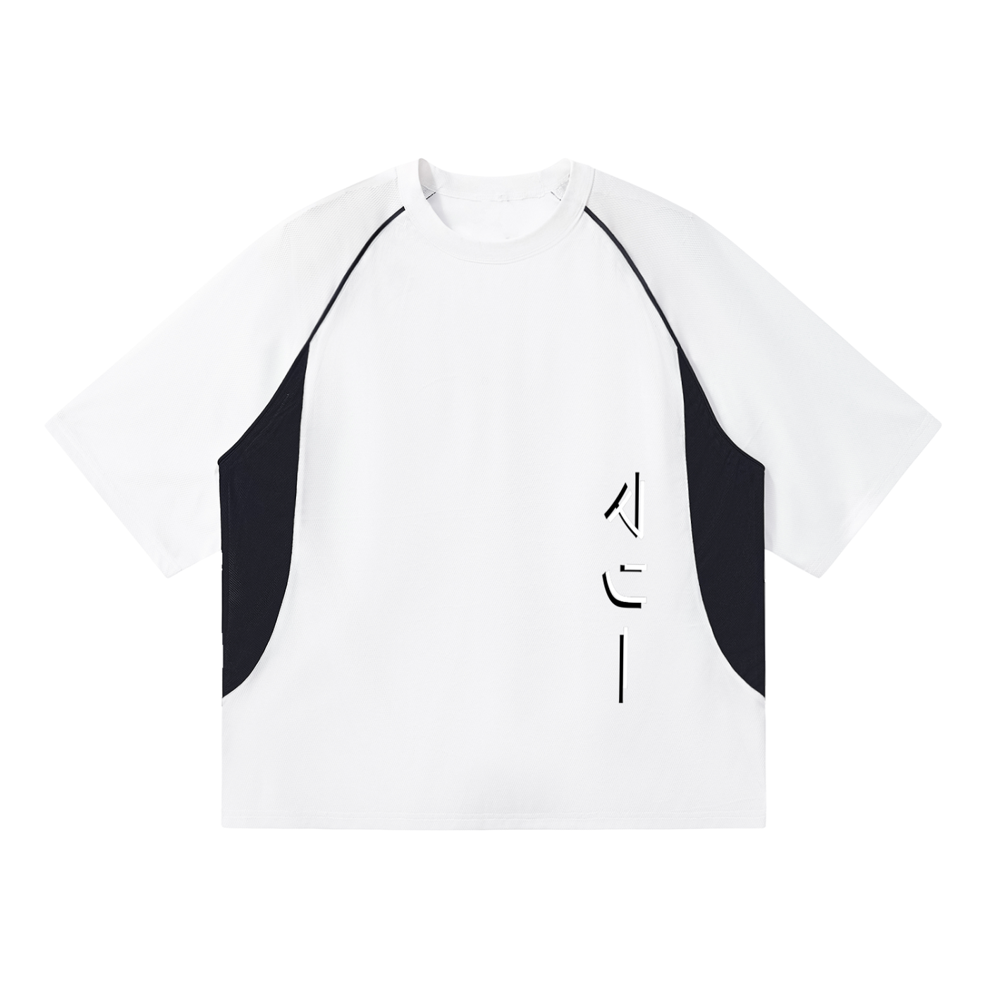 Contrast Piping Panel Raglan T-Shirt