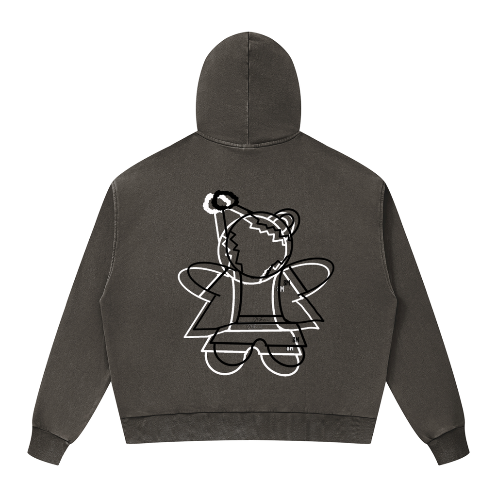 Unisex Mineral Wash Boxy Full Zip Hoodie
