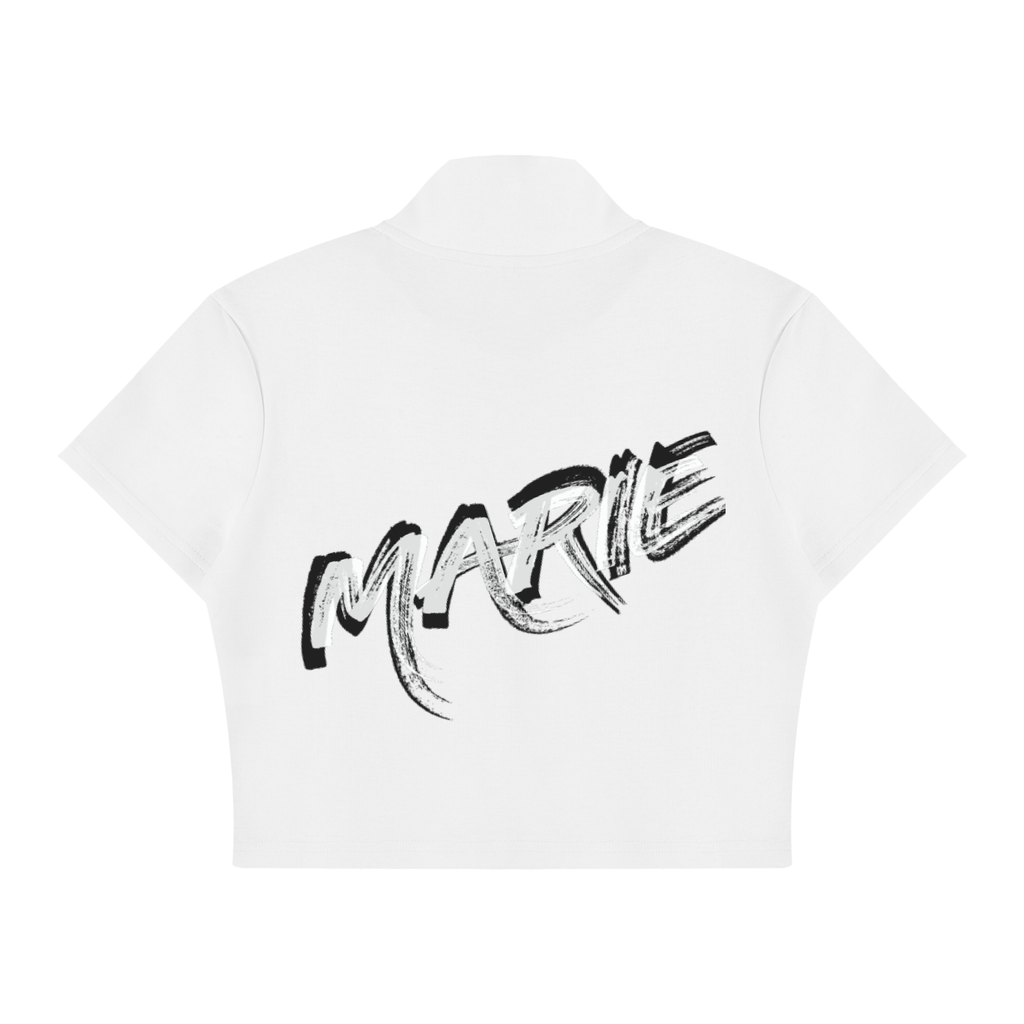 Women's Cropped Full Zip Short Sleeve T-Shirt