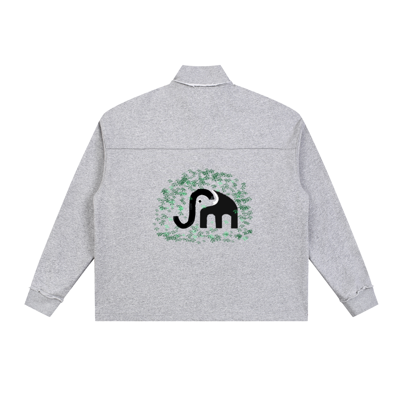 Half-Zip Rolled Edge Fleece Sweatshirt
