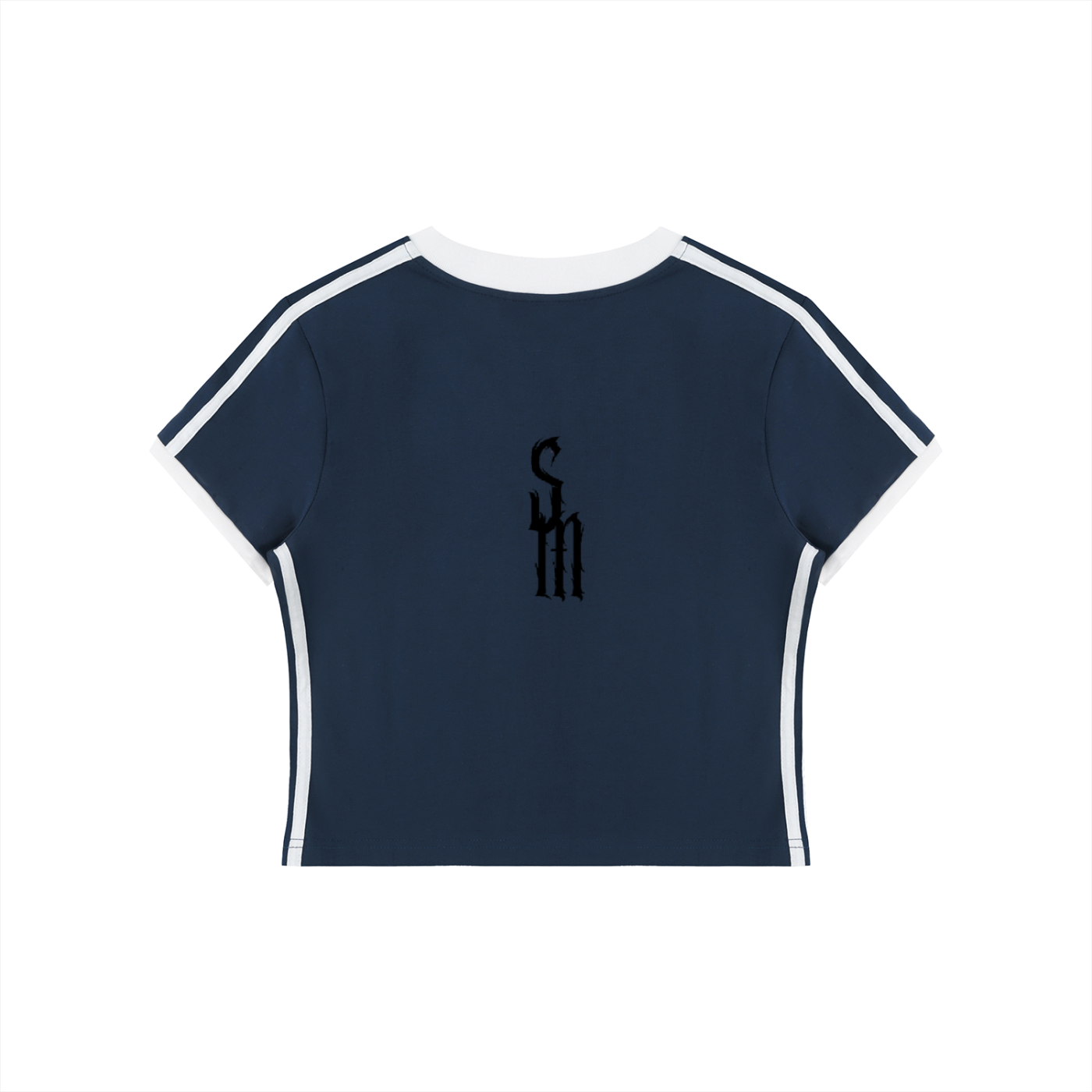 Women's Retro Binding V-Neck Crop T-Shirt