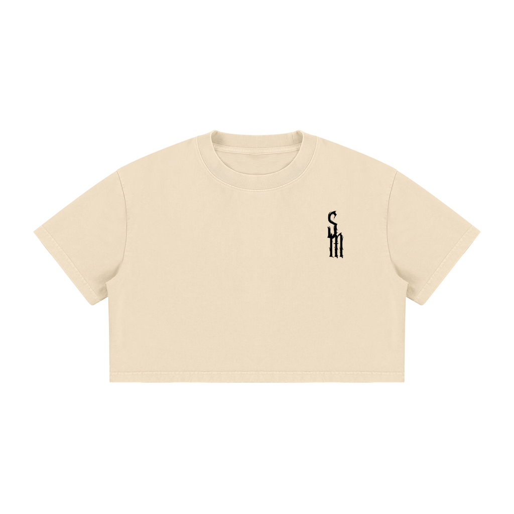Women's Mineral Wash Cotton Crop T-Shirt