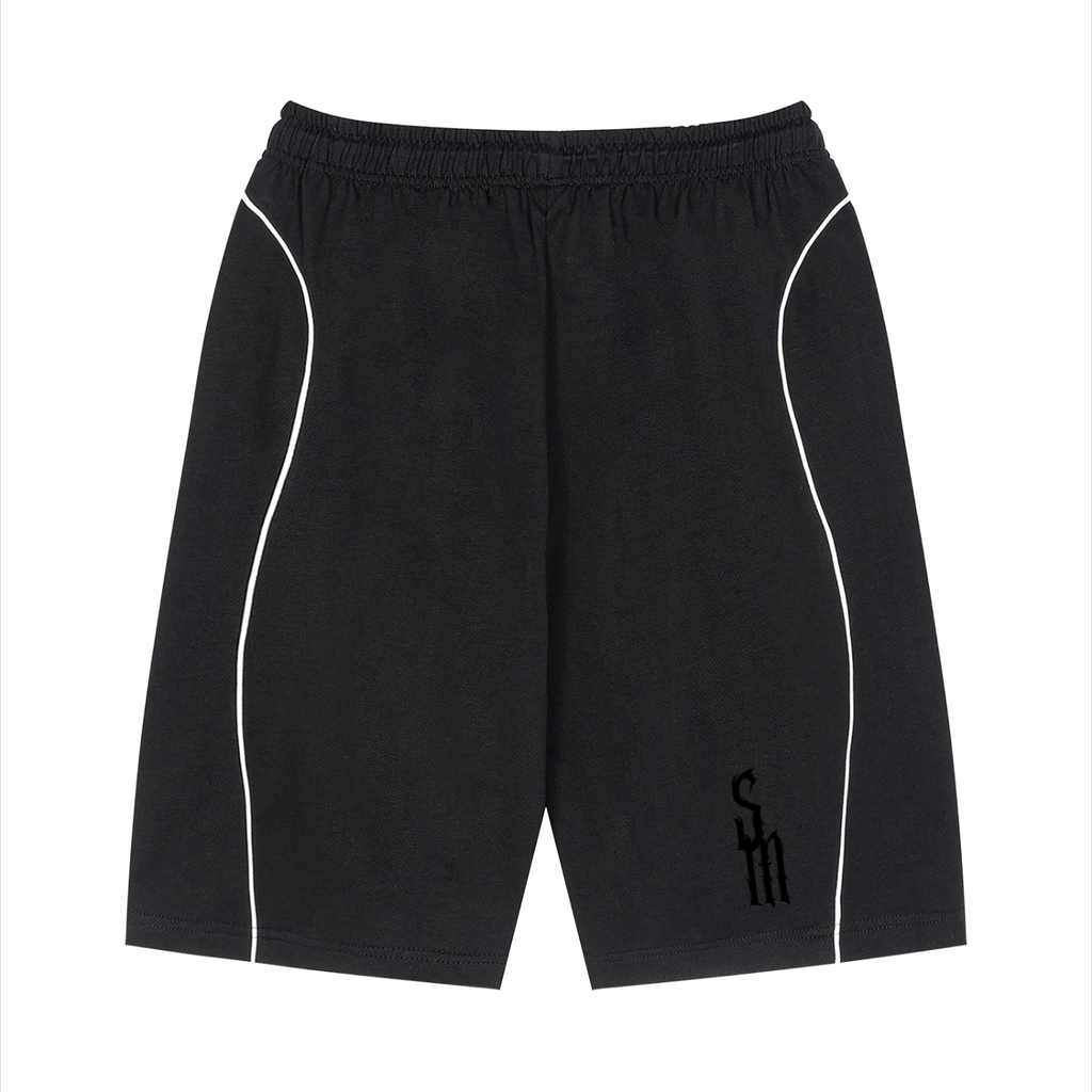 Unisex Piping Drawstring Shorts