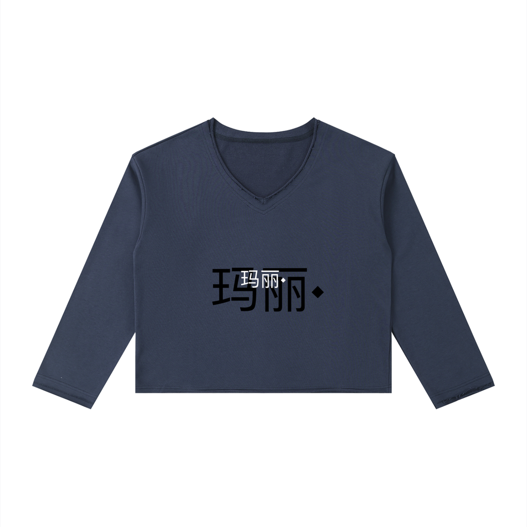 Women's Raw Hem Long Sleeve T-Shirt