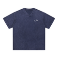 Snow Washed V-Neck Cotton T-Shirt