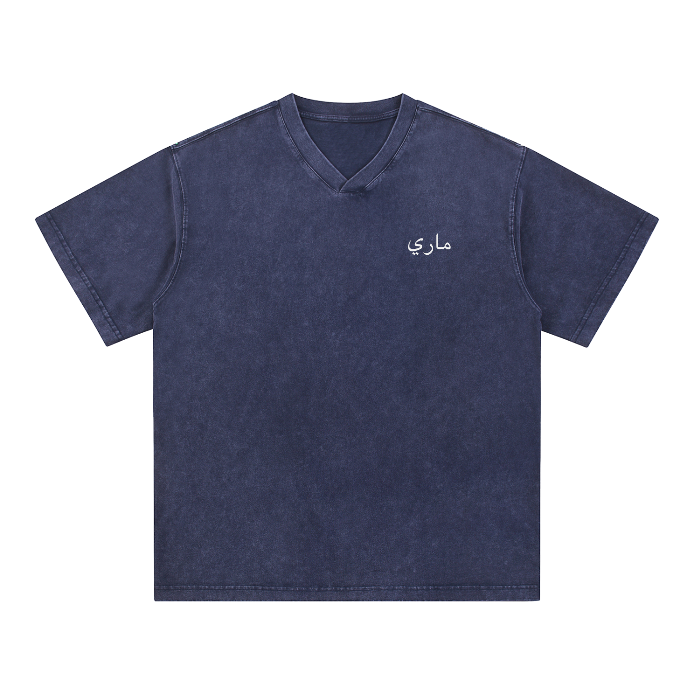 Snow Washed V-Neck Cotton T-Shirt