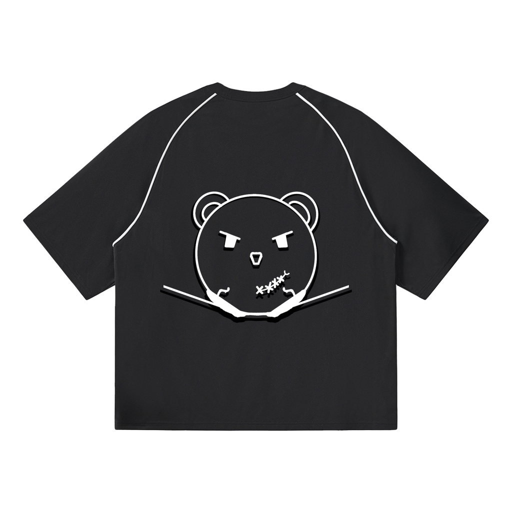 Contrast Piping Panel Raglan T-Shirt
