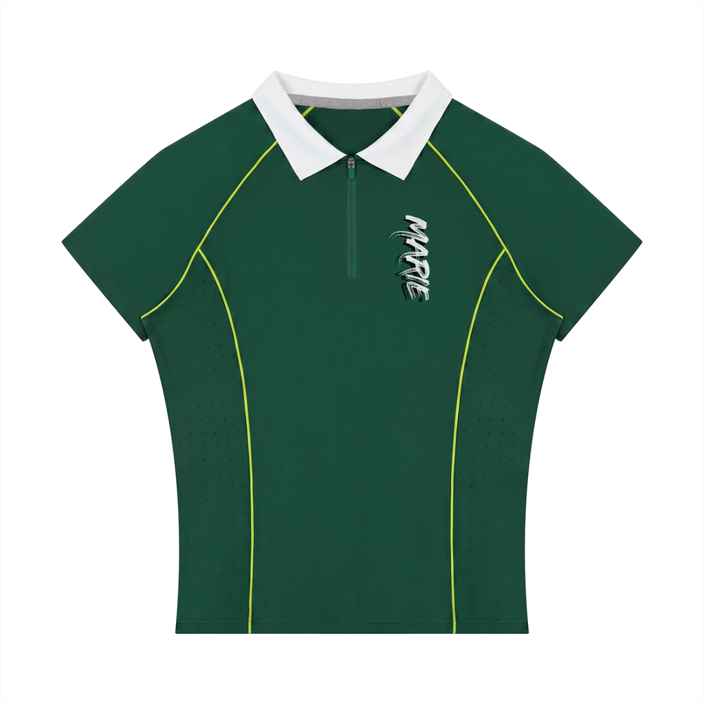 Women’s Slim Fit Quarter-Zip Polo Shirt