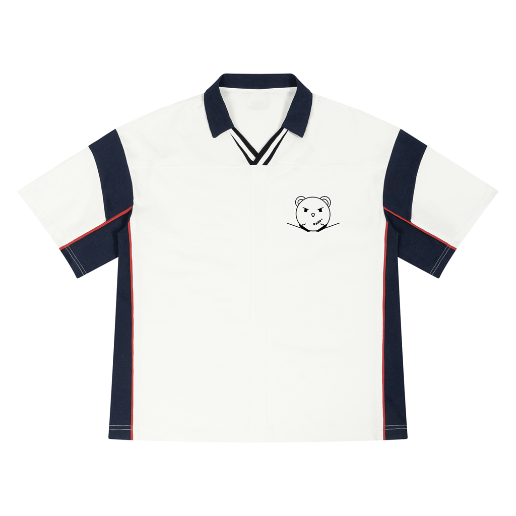Unisex Boxy Color Block Polo Shirt