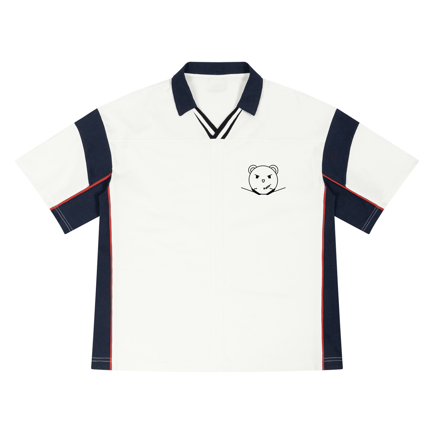 Unisex Boxy Color Block Polo Shirt