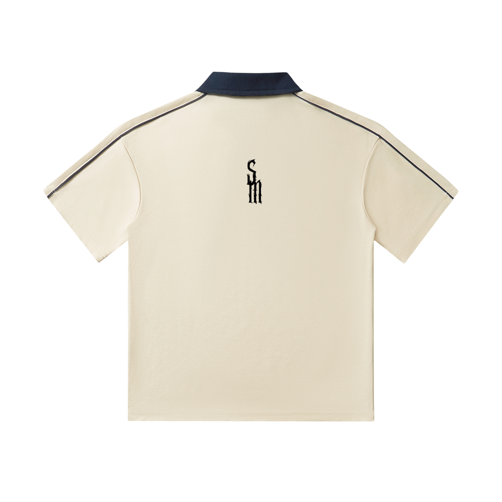 Contrast Collar Short-Sleeve Polo Shirt