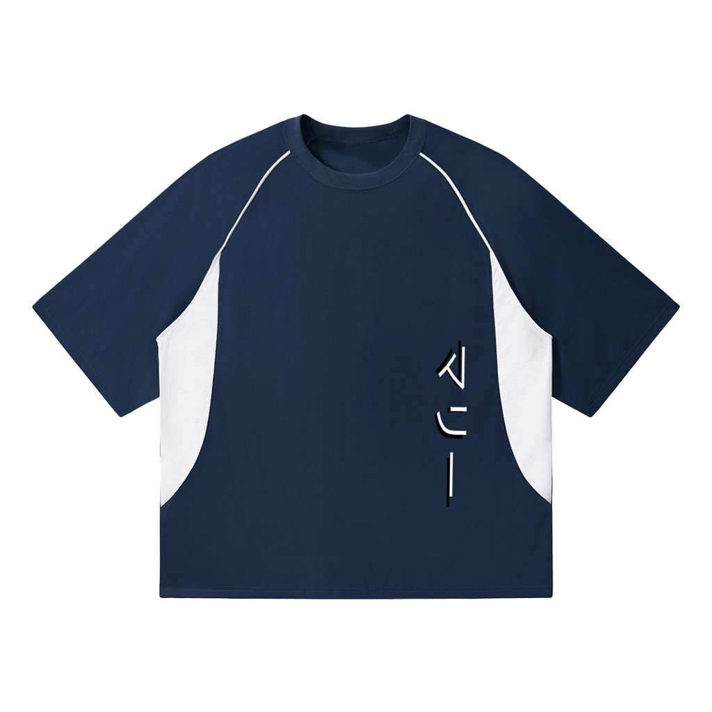 Contrast Piping Panel Raglan T-Shirt