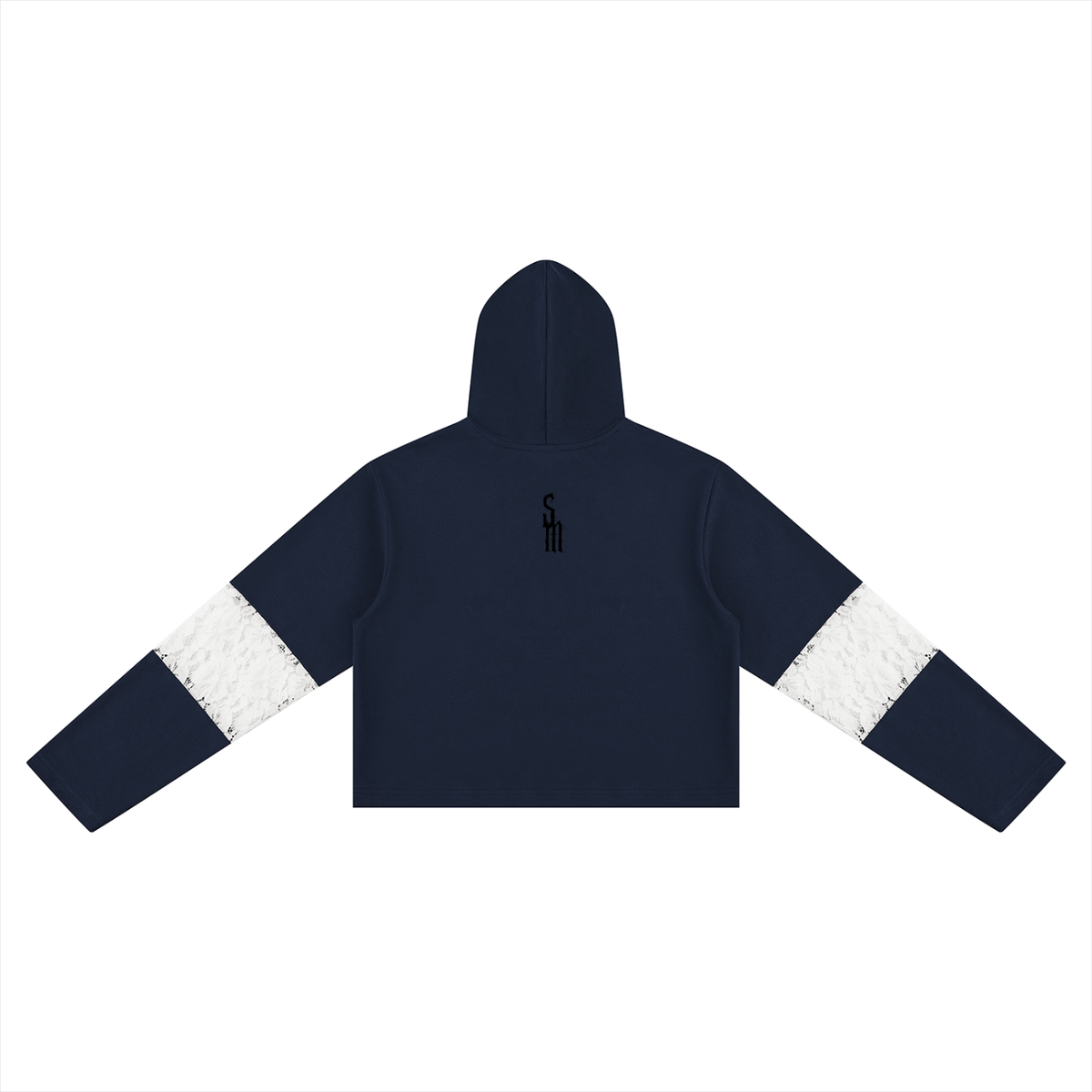 Women’s Cropped Lace-Panel Hoodie