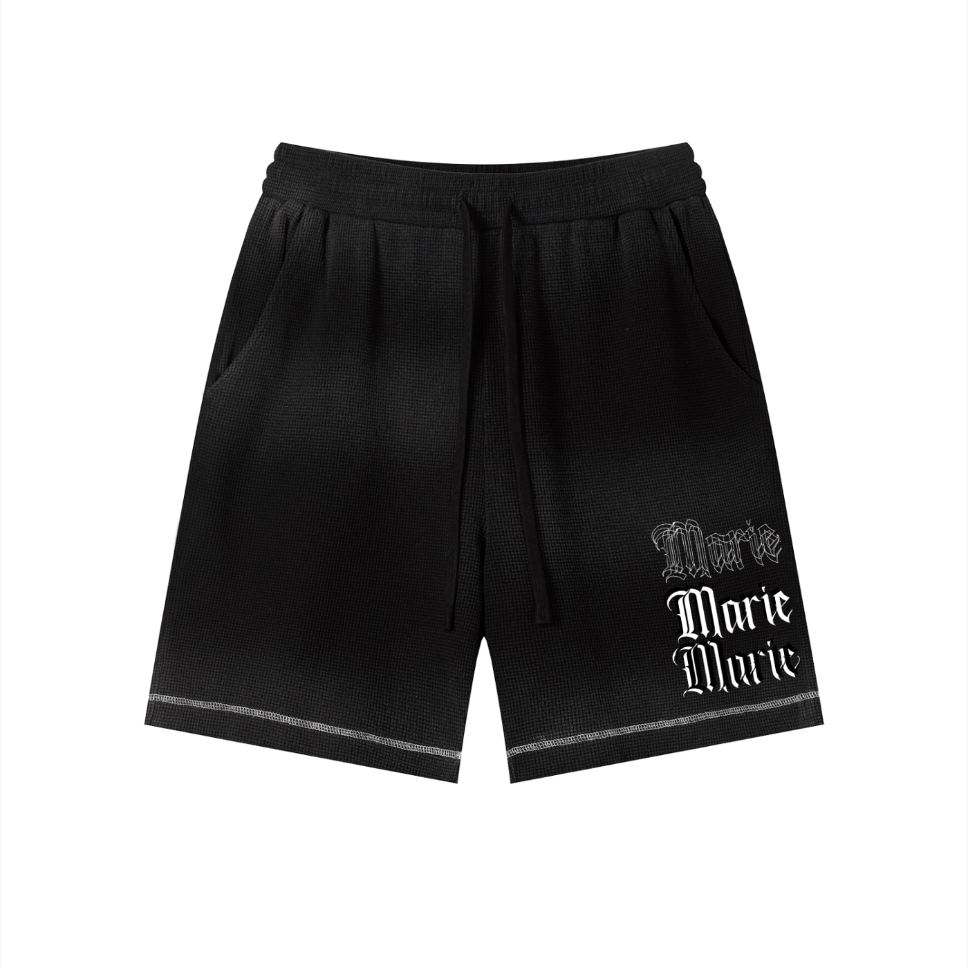 Unisex Sunfade Waffle Raw Hem Shorts