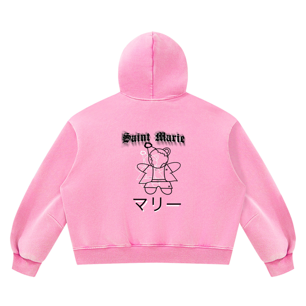Unisex Vintage Wash Boxy Fleece Hoodie