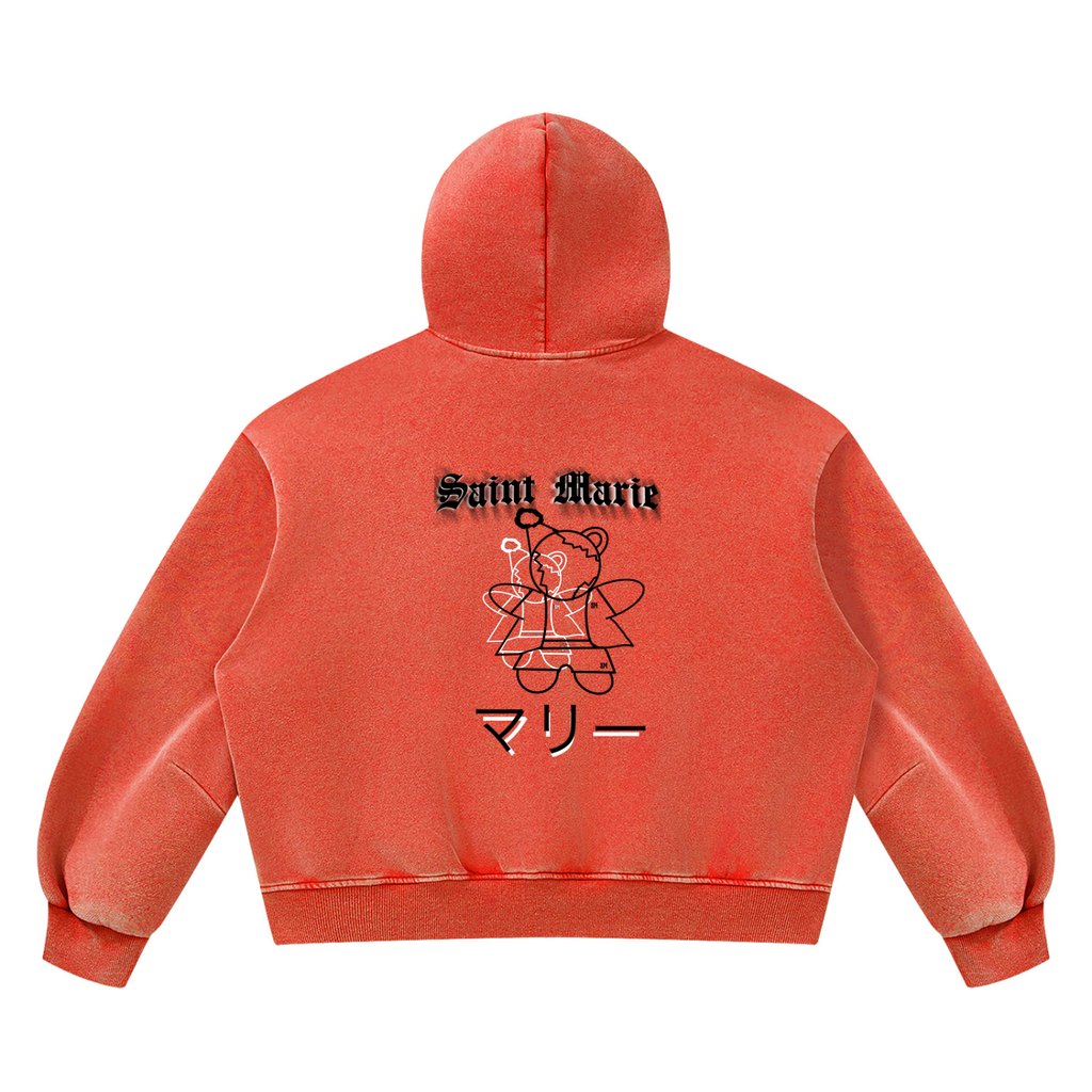 Unisex Vintage Wash Boxy Fleece Hoodie
