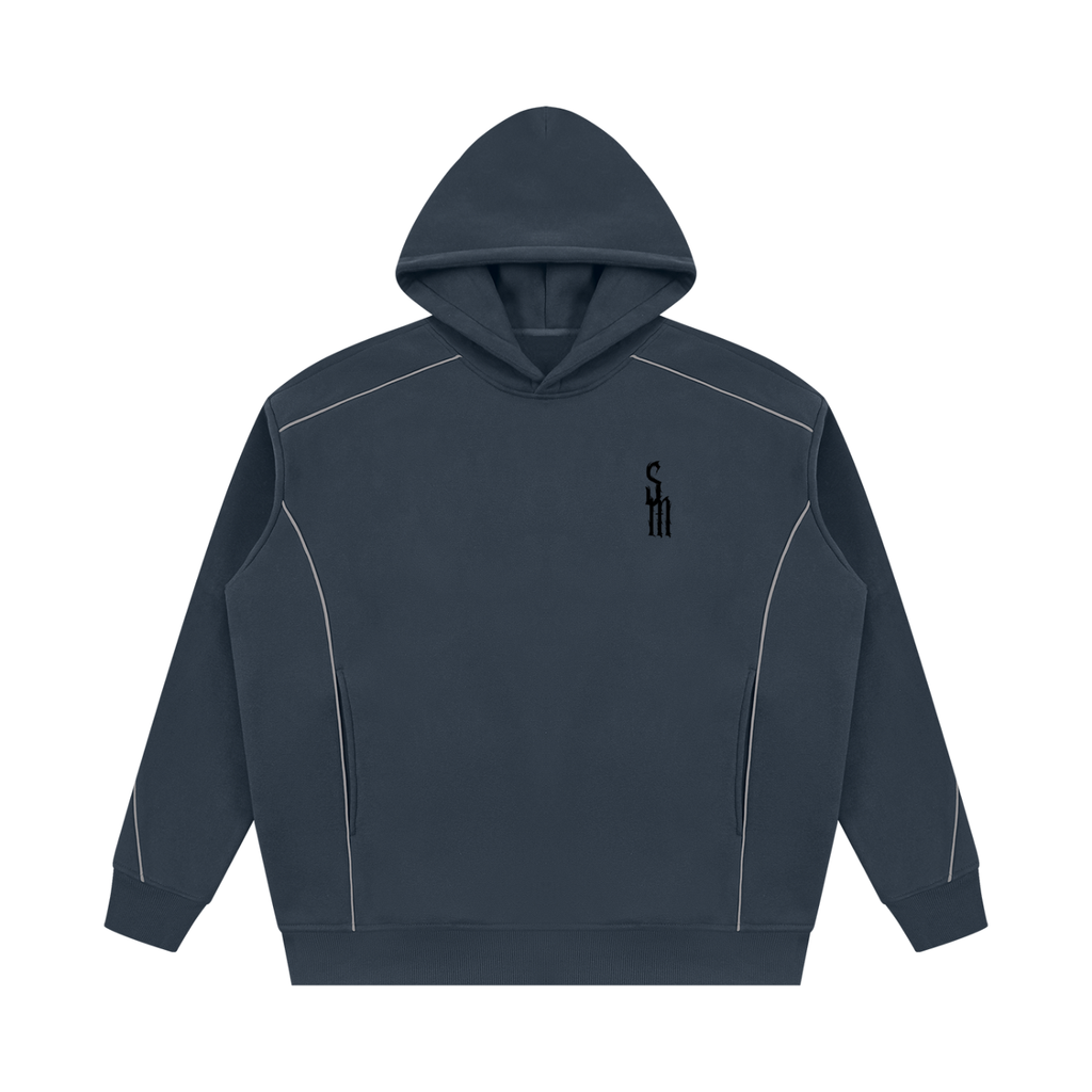Unisex Oversized Piping Fleece Hoodie
