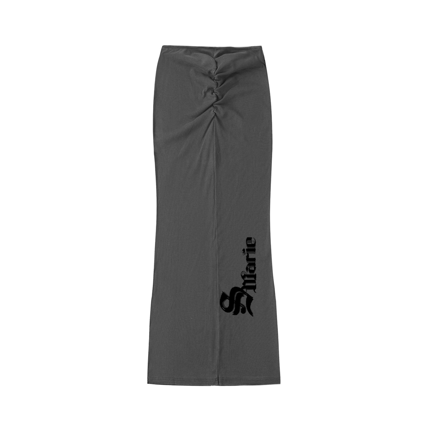 Dyed Washed Drawstring Maxi Skirt