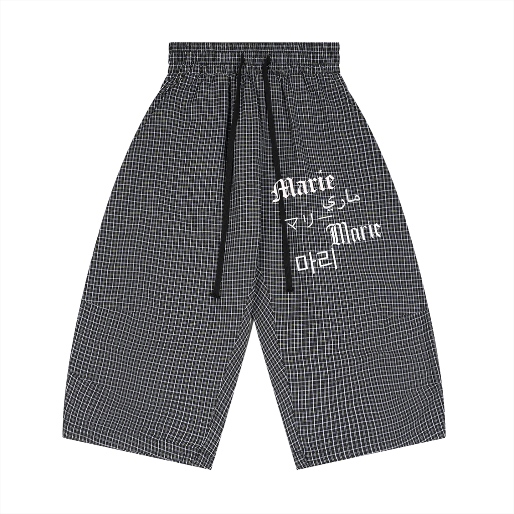 Unisex Plaid Loose Capri Shorts