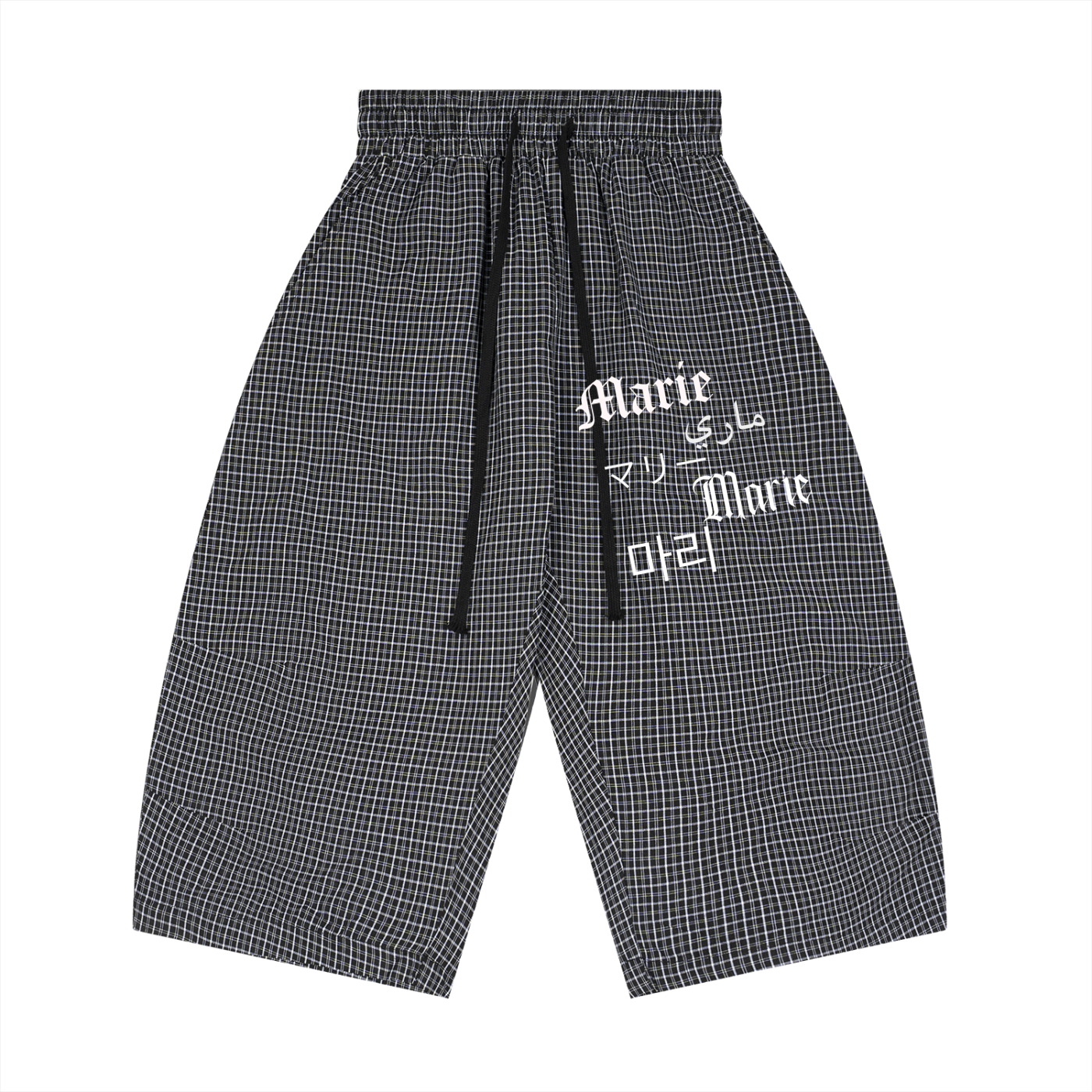 Unisex Plaid Loose Capri Shorts