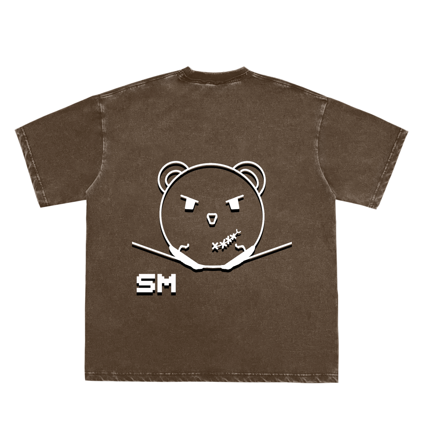 Snow Washed Raw-Edge Neckline T-Shirt