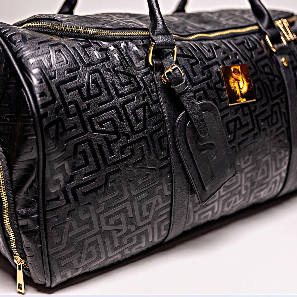 Black Monogram Leather Duffle Bag