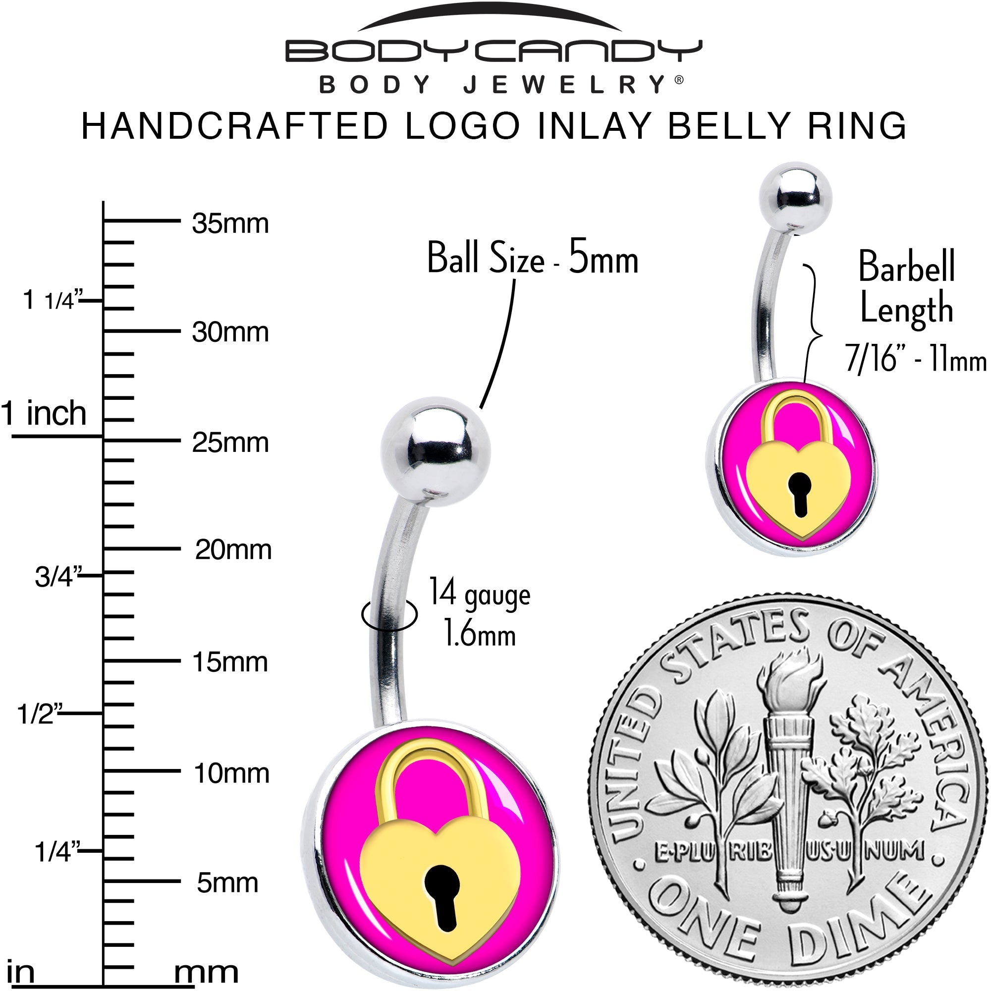 Heart Lock Belly Ring by Onyx O