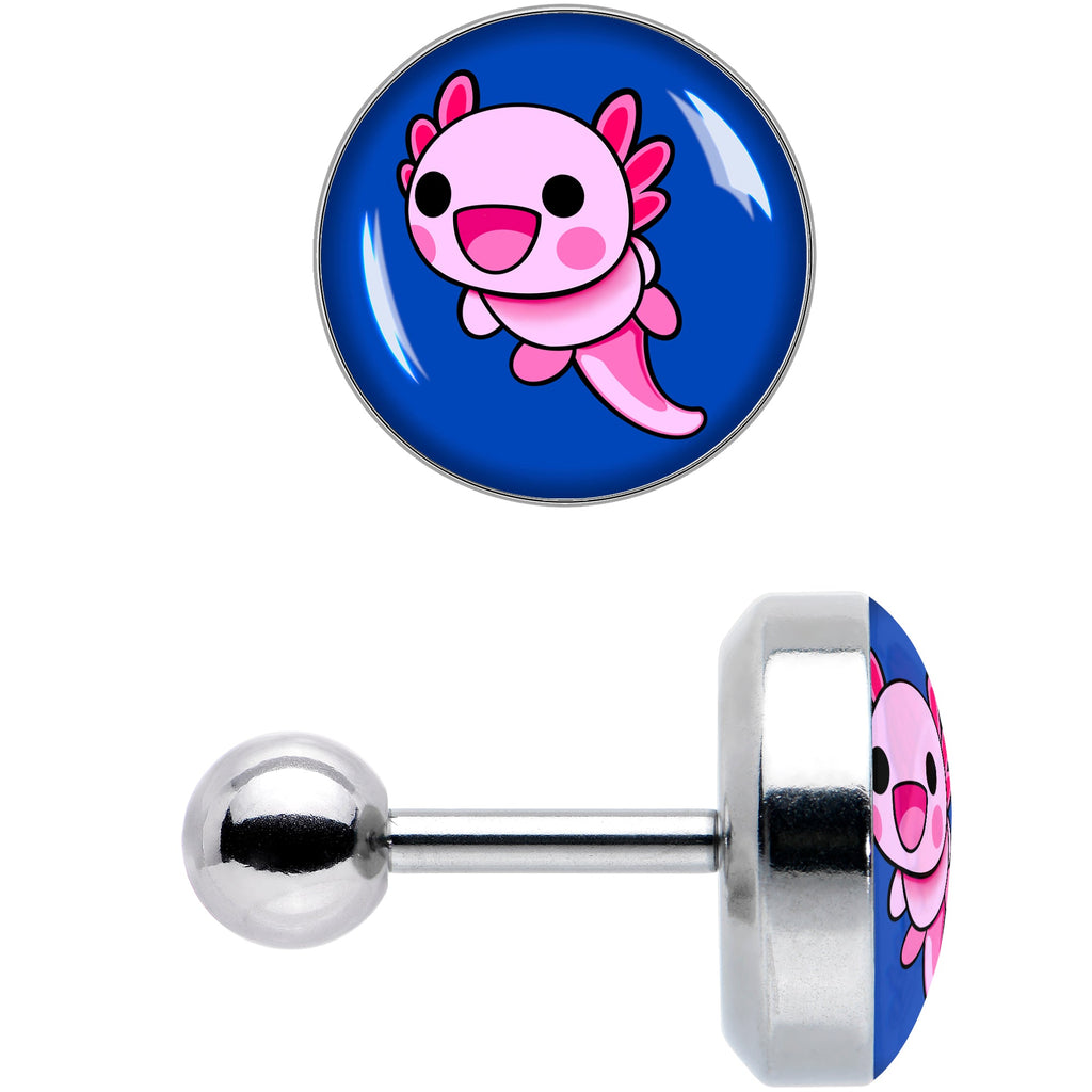 16G 1/4 Adorable Axolotl Cartilage Tragus Earring by Onyx O