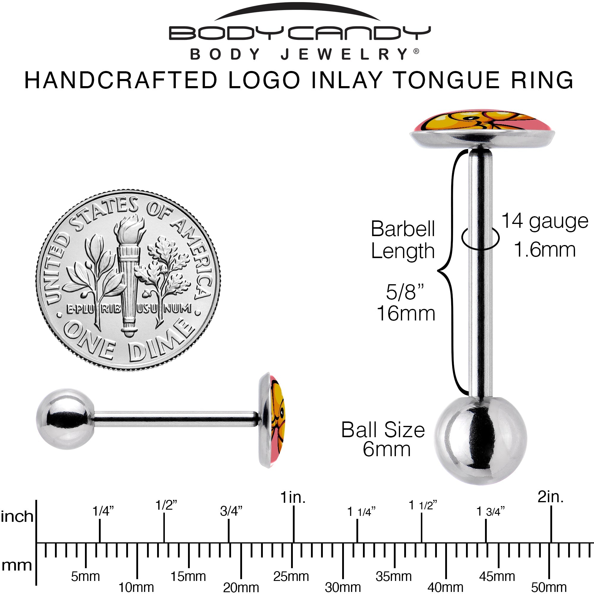 Quaso Croissant Barbell Tongue Ring by Onyx O