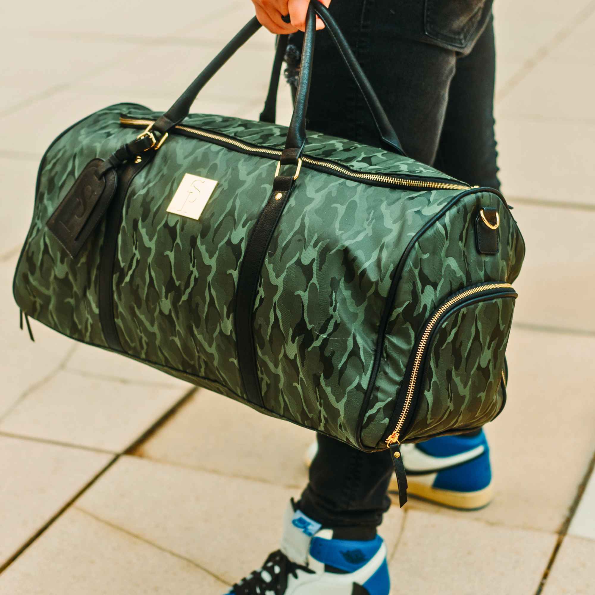 Green Camo Weekender Duffle Bag