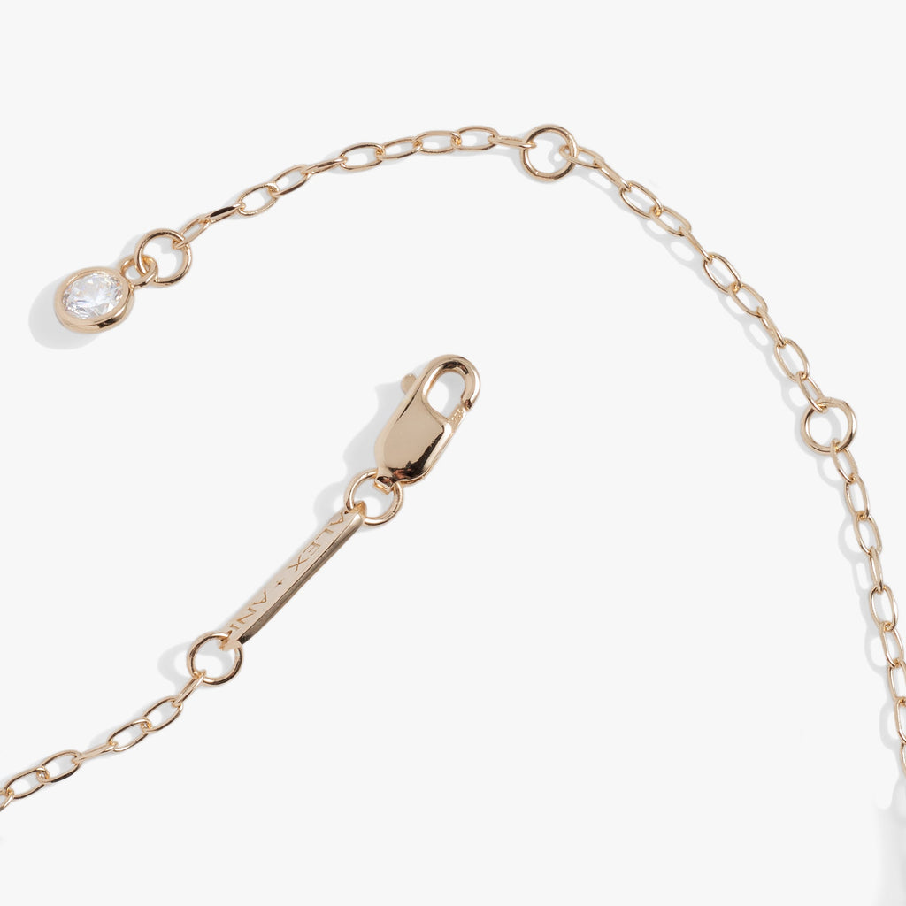 Initial M Precious Elongated Necklace