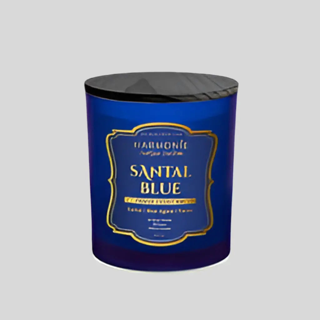 Santal Blue Luxury Candle-Clean Burning Coconut Wax | Harmonie