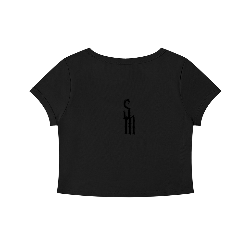 Women's Solid Color Slim Crop T-Shirt