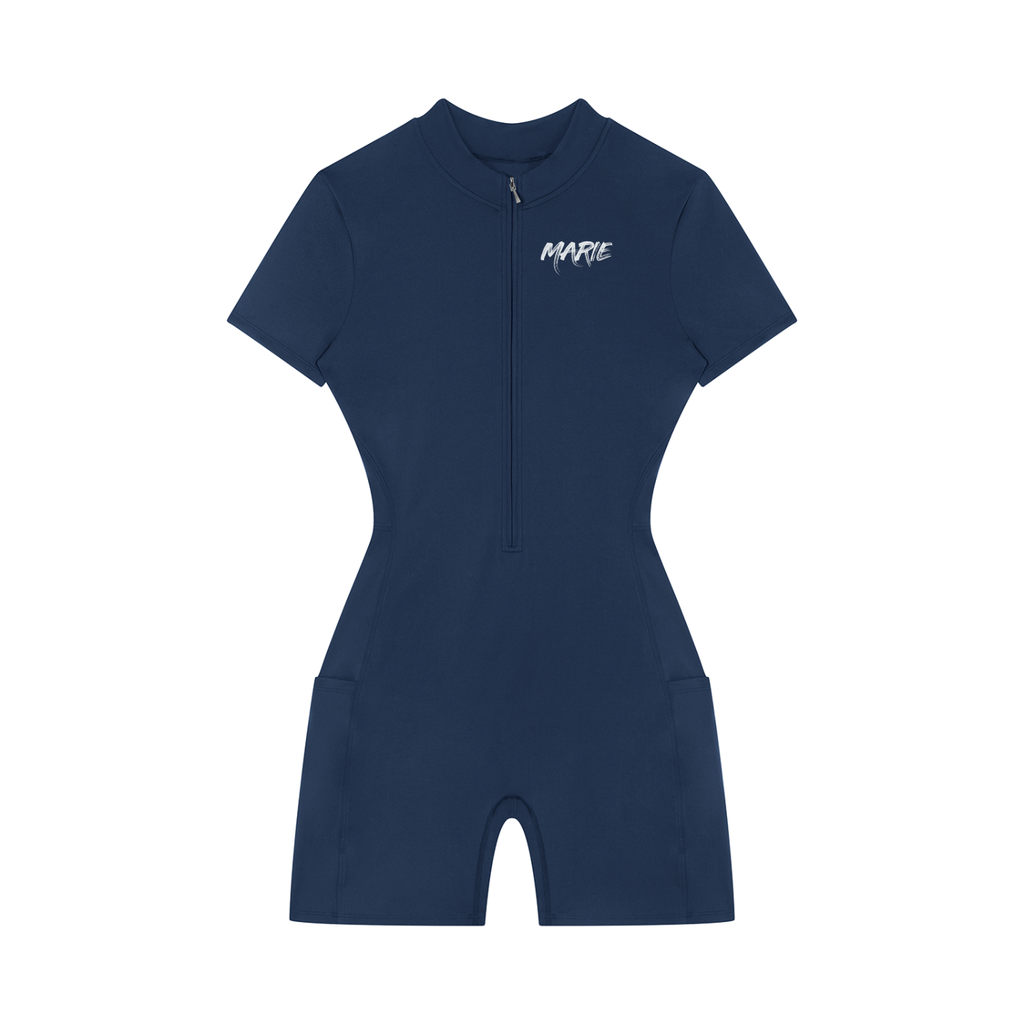 Women's Quarter-Zip Short Sleeve Romper