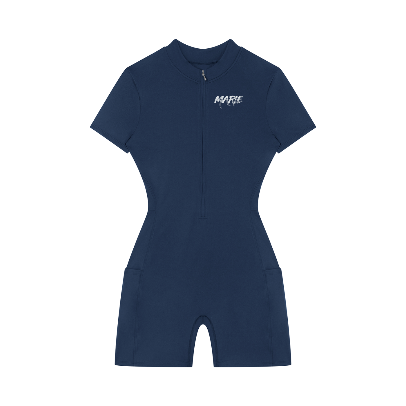 Women's Quarter-Zip Short Sleeve Romper