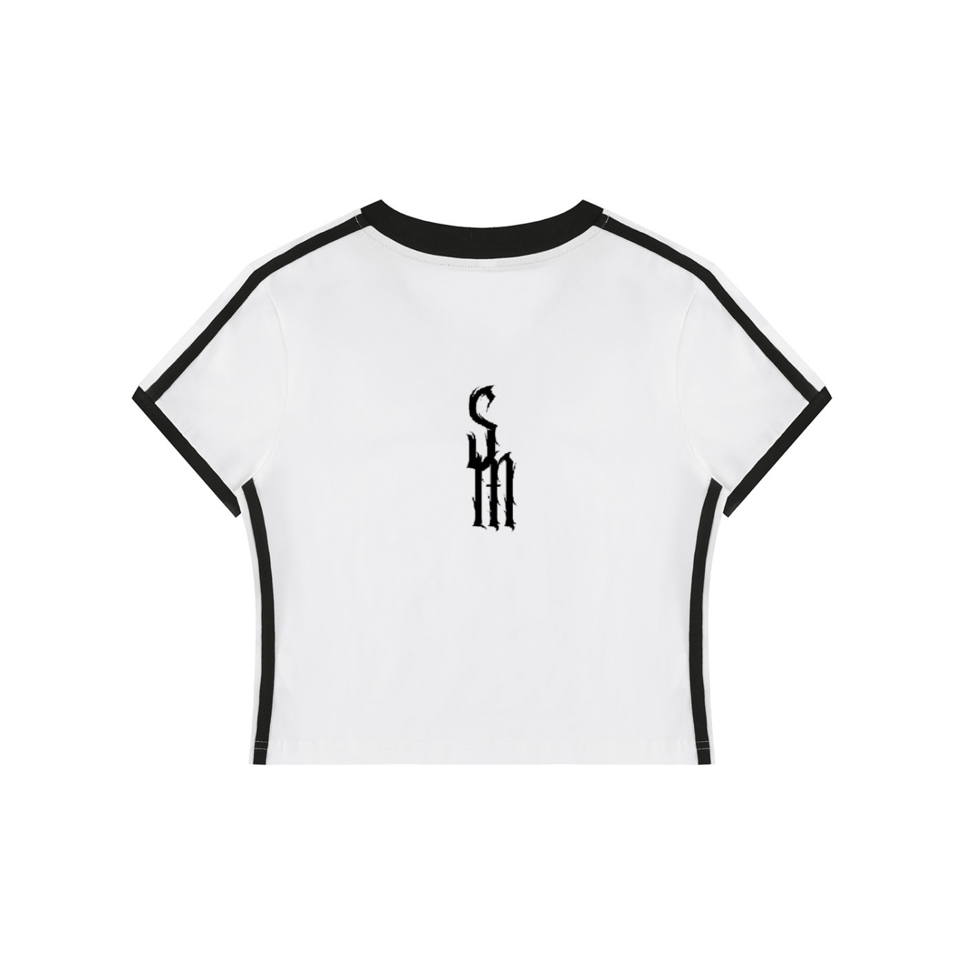 Women's Retro Binding V-Neck Crop T-Shirt
