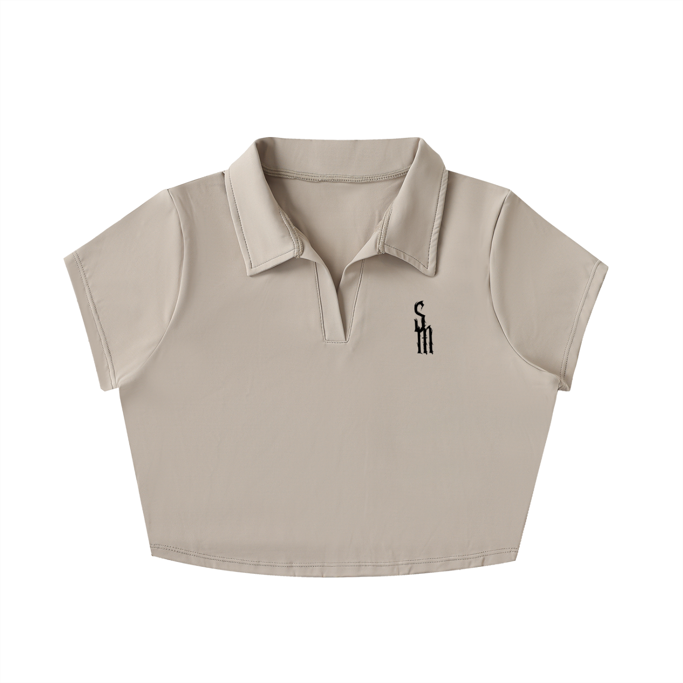 V-Neck Lapel Crop Top