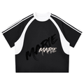 Contrast Stripes Panel Mesh T-shirt