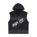 Vintage Washed Zip-Up Hooded Tank Top