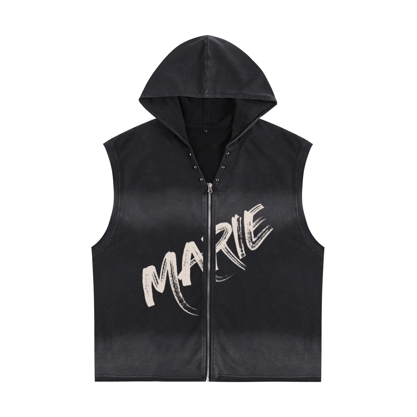 Vintage Washed Zip-Up Hooded Tank Top