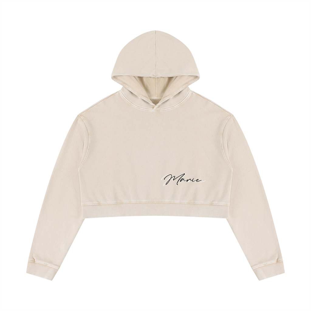 Women’s Mineral Washed Crop Hoodie