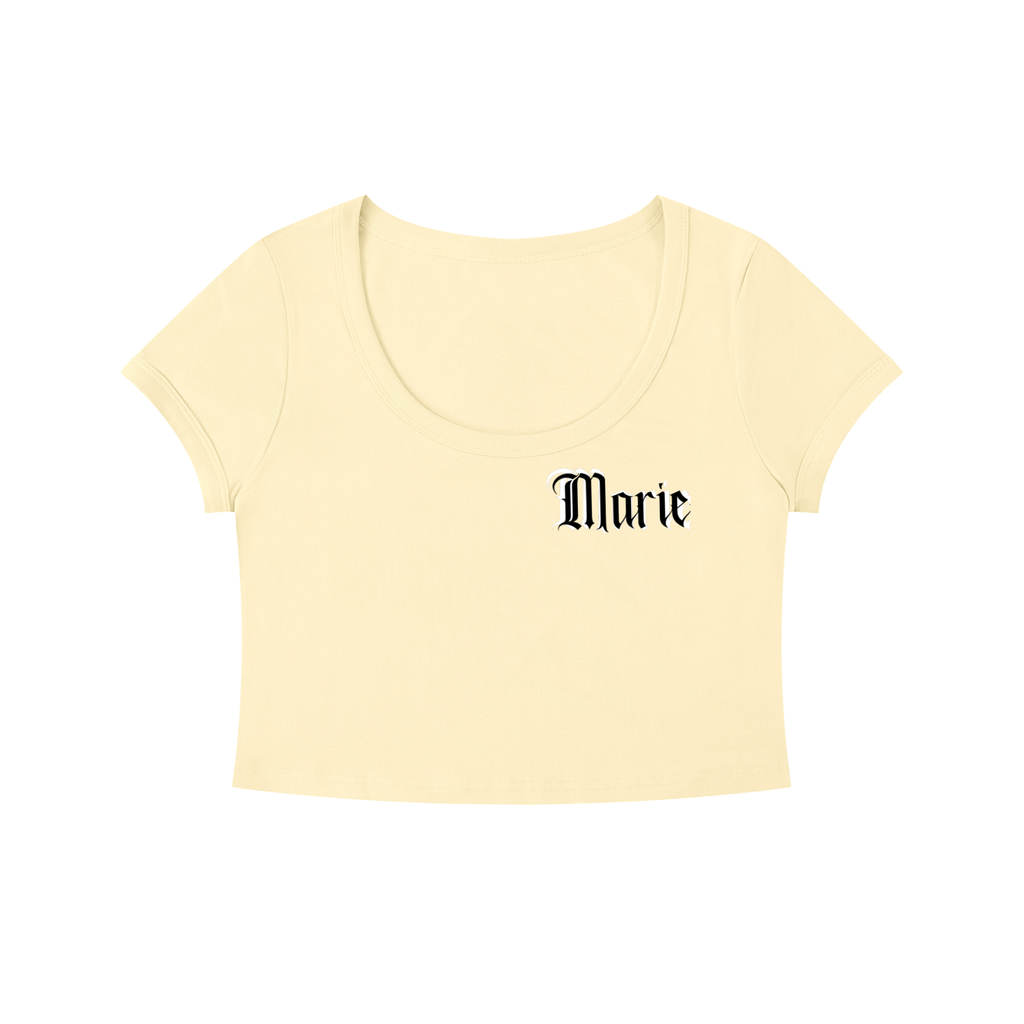 Women's Solid Color Slim Crop T-Shirt