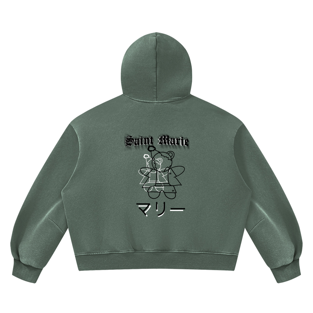 Unisex Vintage Wash Boxy Fleece Hoodie