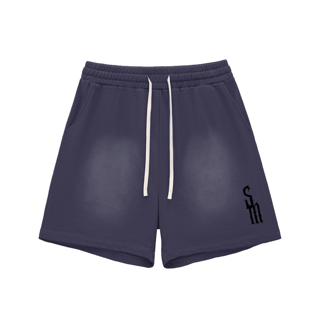 Sun Fade Raw Edge Cotton Shorts