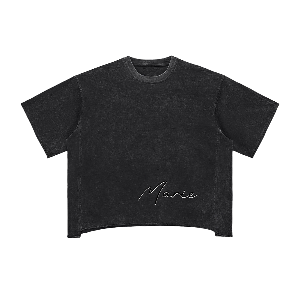 Raw Edge Snow Washed Boxy T-Shirt