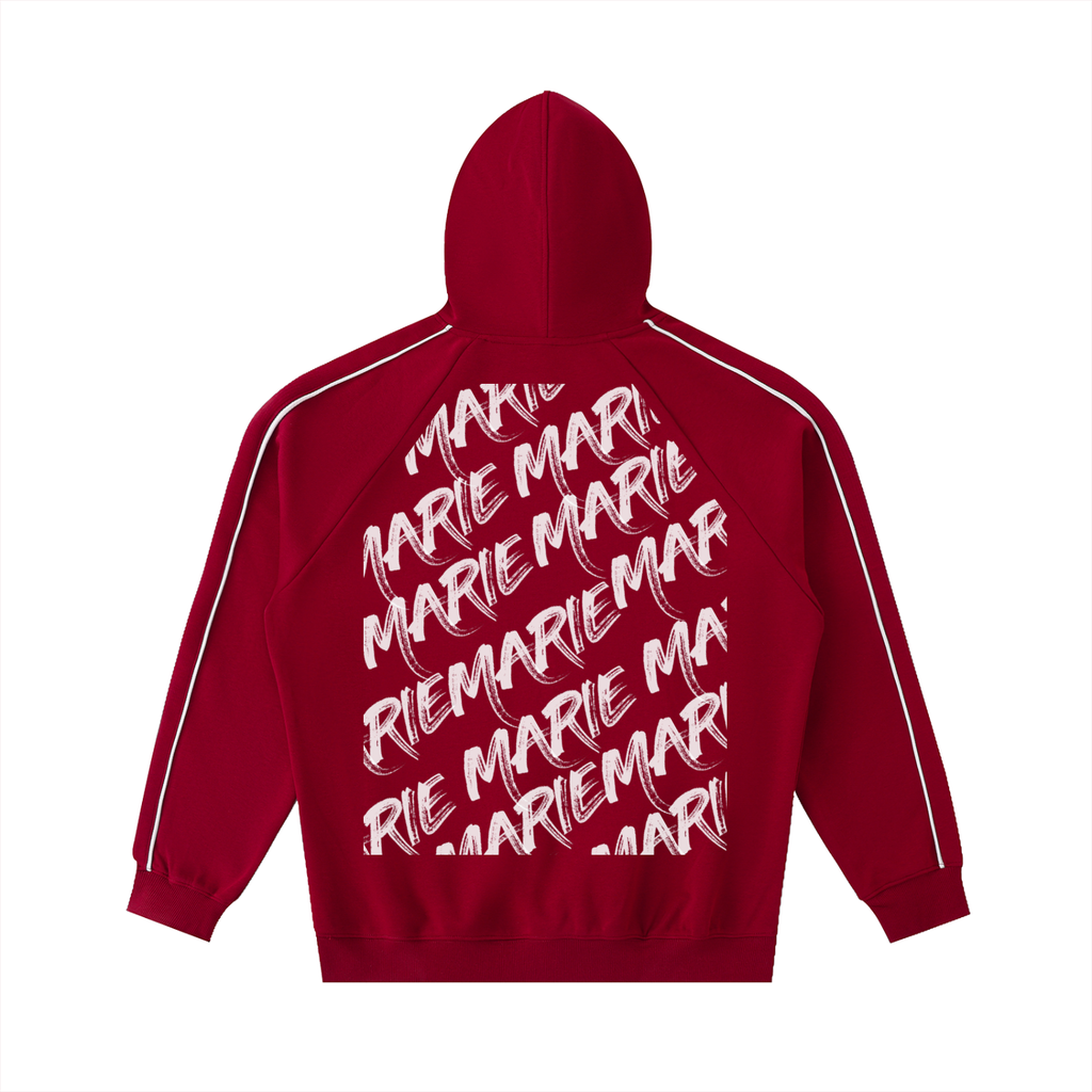 Contrast Piping Raglan Hoodie
